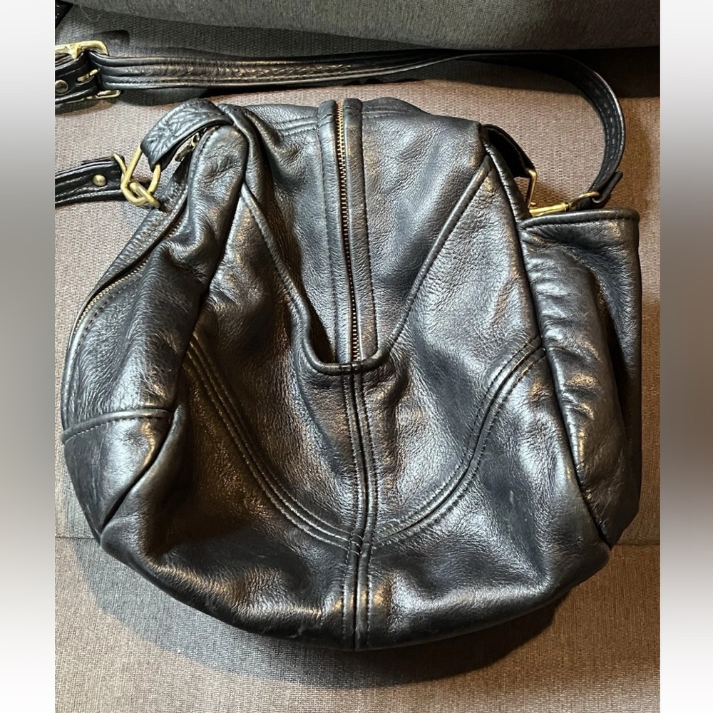 Anthropologie Black Victoria Leather Biker Bag Vintage Y2K